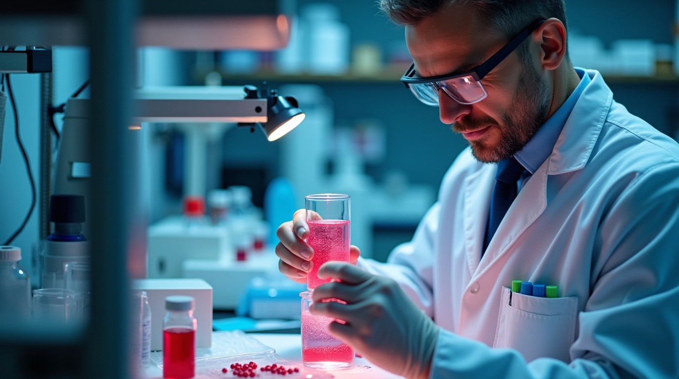 Chercheur analysant des échantillons pour étudier l'impact du sélénium sur la thyroïde