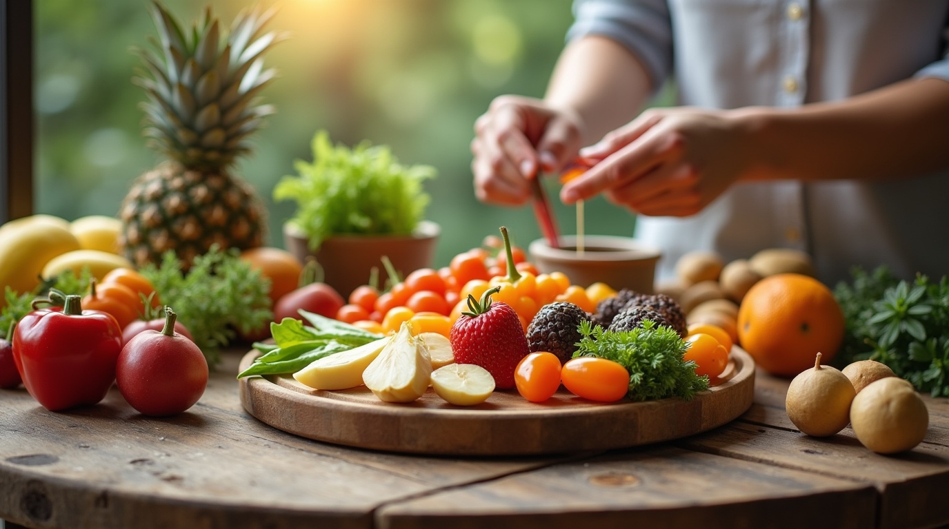 Repas sain illustrant l'inositol et la résistance à l'insuline dans une cuisine moderne.