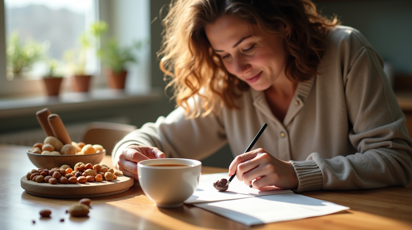 Femme examinant des aliments riches en magnésium pour soulager les symptômes prémenstruels