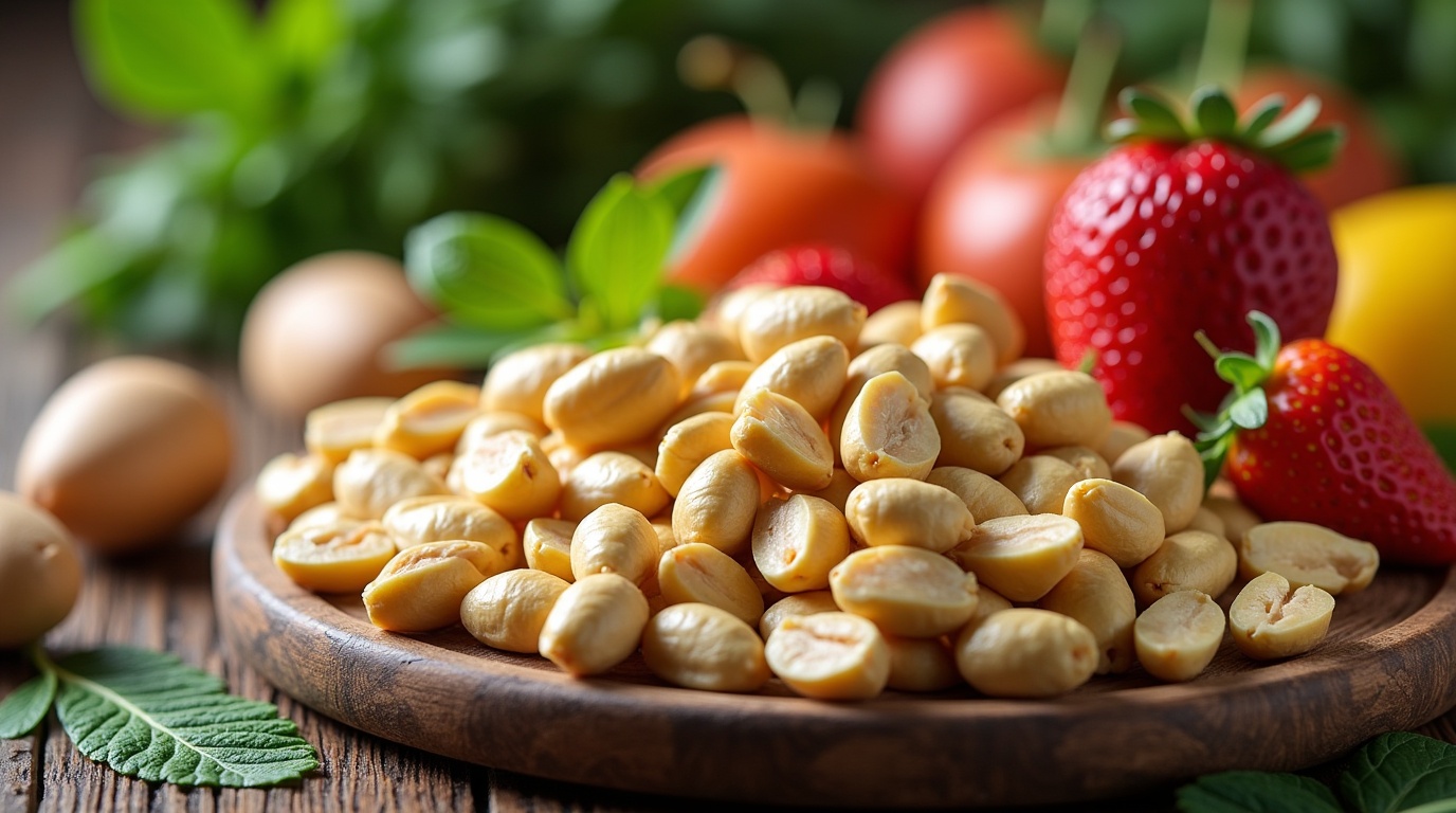 Nourriture riche en sélénium et organe de la thyroïde pour illustrer la santé hormonale.