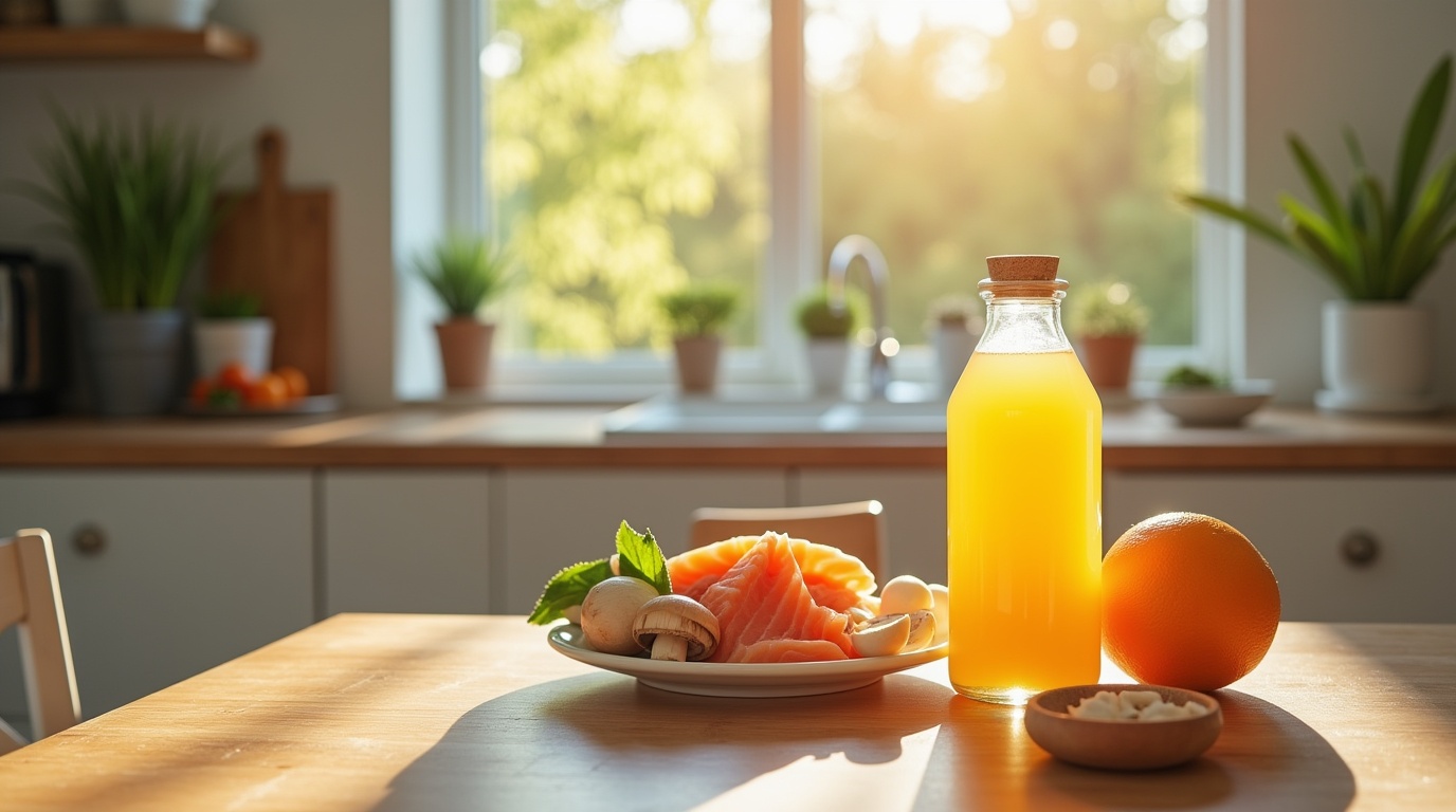 Repas équilibré avec vitamine D riches aliments pour santé endocrine
