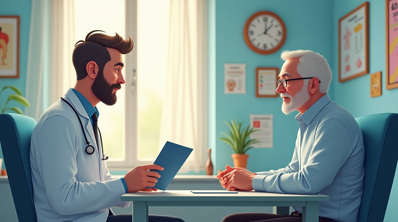 Consultation médicale sur le zinc et la santé de la prostate entre un médecin et un patient