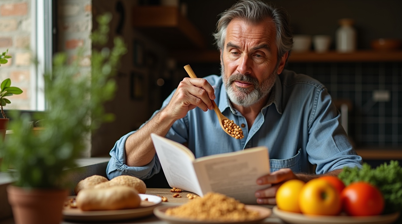Un homme consommant des aliments riches en zinc pour la testostérone